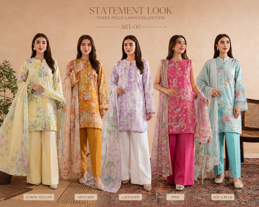 GUL GE 3 piece luxury lawn collection ladies dress B677