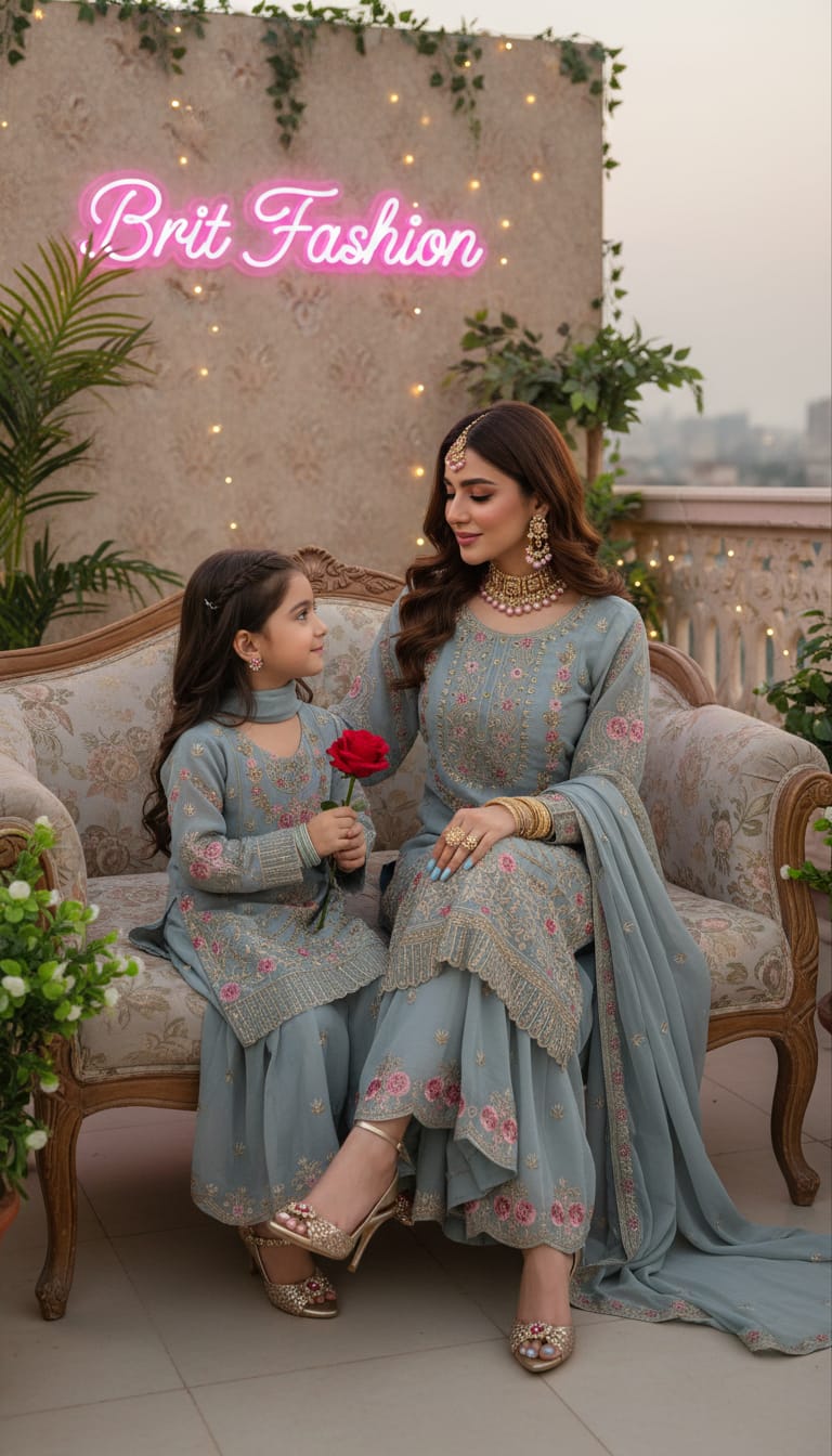 Brit 3 piece luxury chiffon_81042 Pakistani ladies suit B484