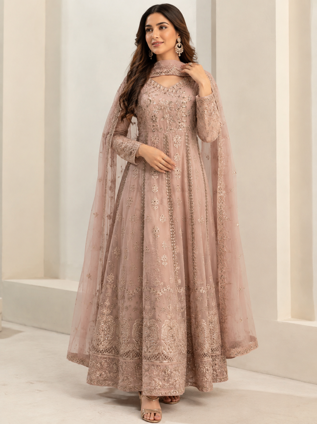 BRIT 3 piece luxury Designer chiffon Maxi collection B719
