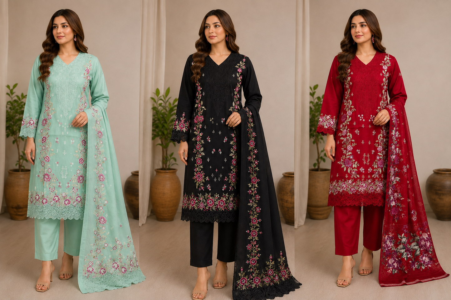 BRIT 3 piece Viscouse collection ladies dress B726