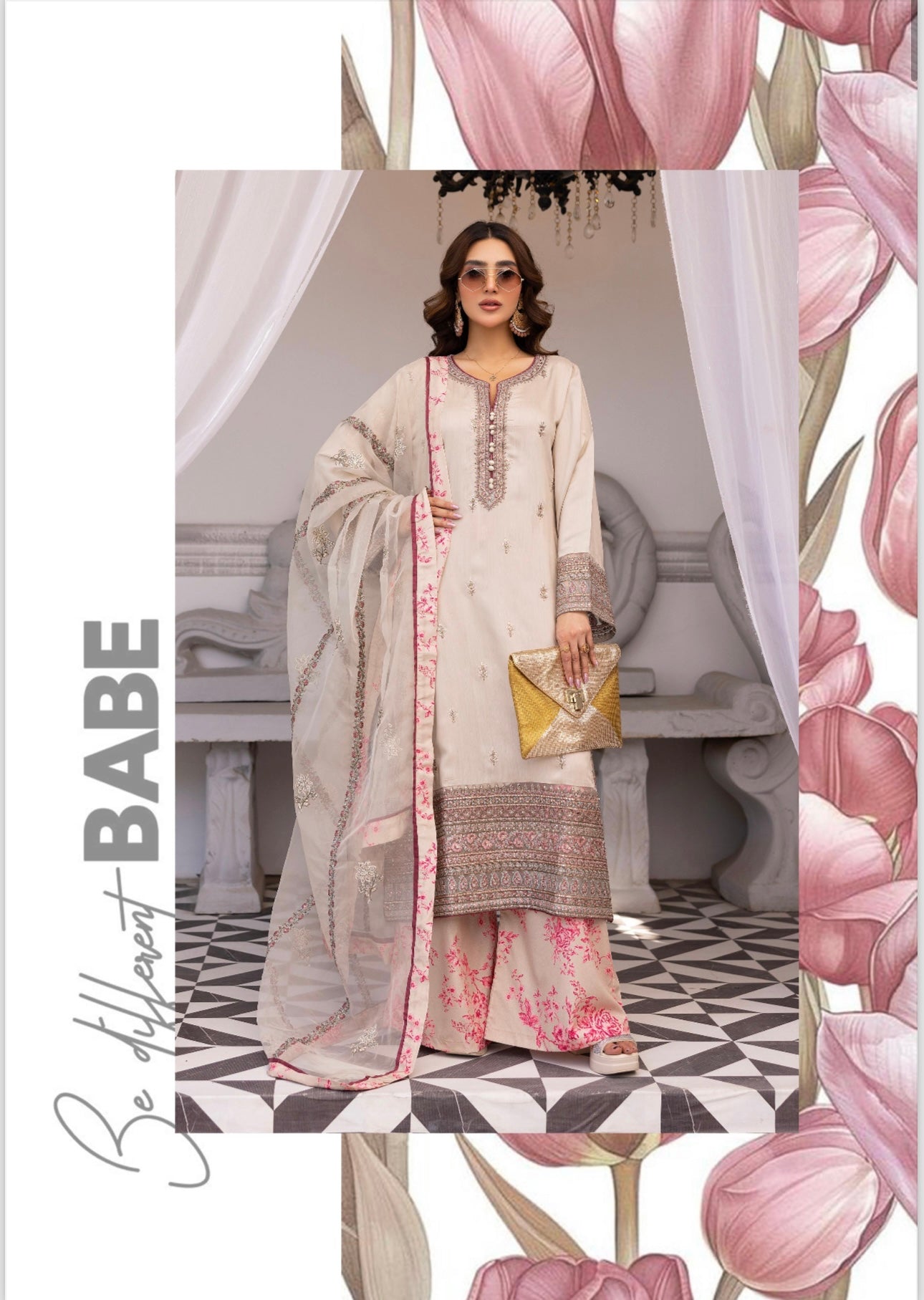 Ethnic 3 piece Viscose_100205 Pakistani ladies suit B135