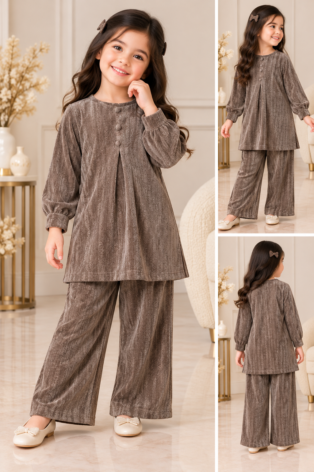 Kids 2 piece modest wear cord winter collection B819