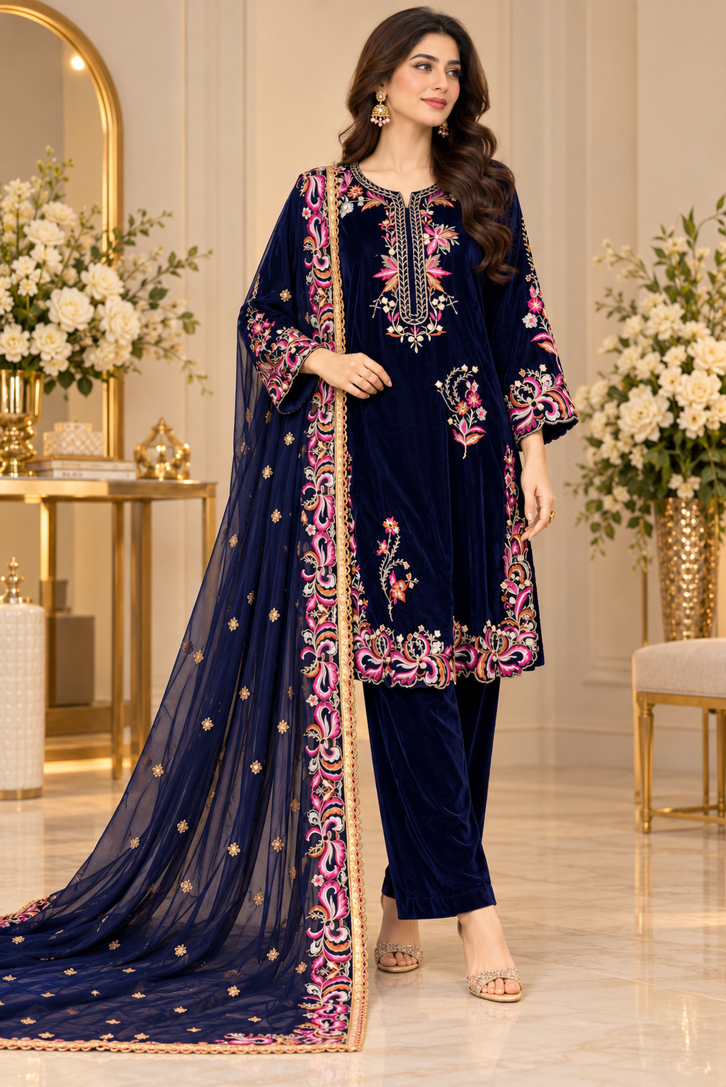 BRIT- GL 3 piece velvet designer collection B833