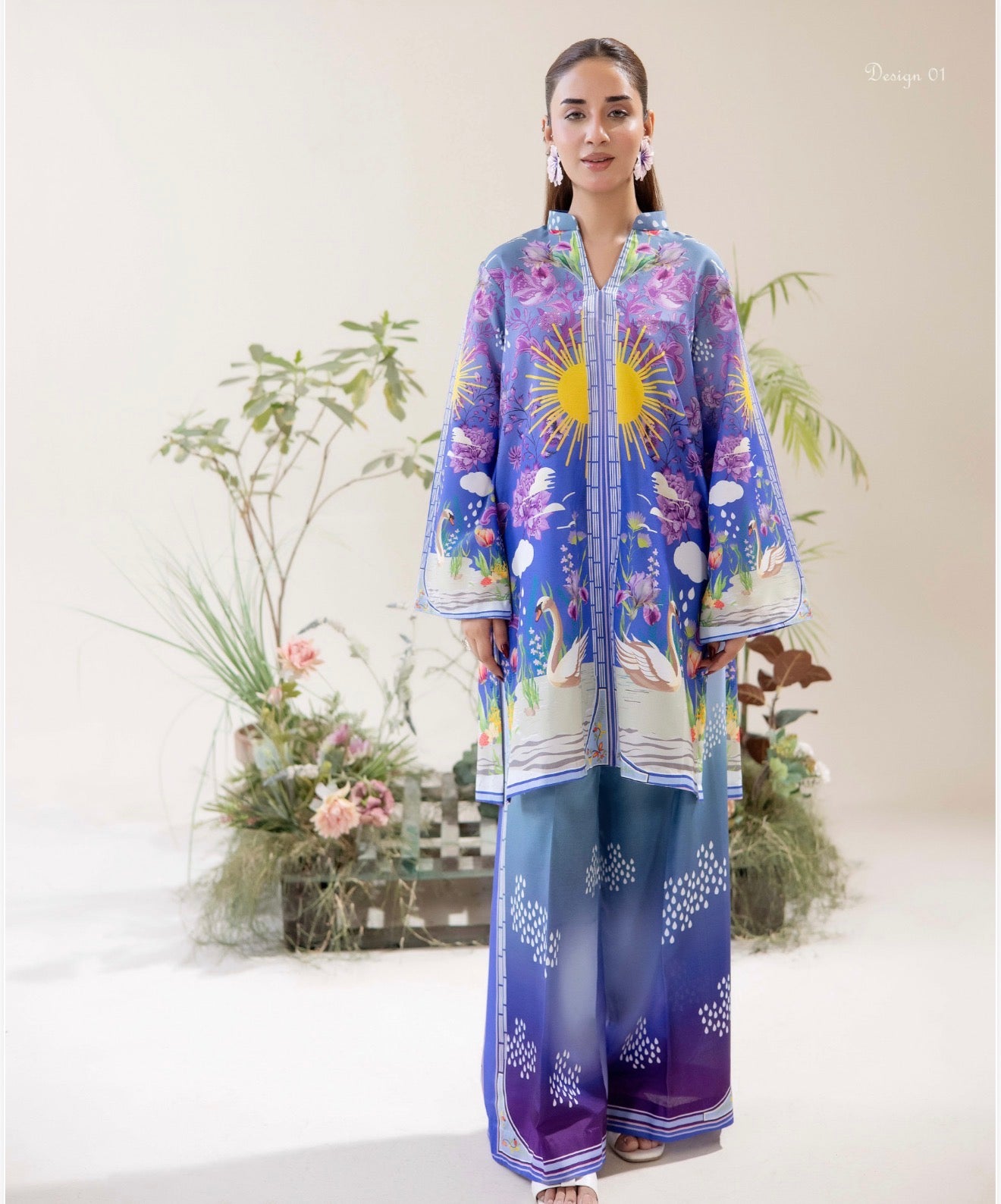 Adan Liba’s 2 piece luxury Poly lawn collection ladies dress B689
