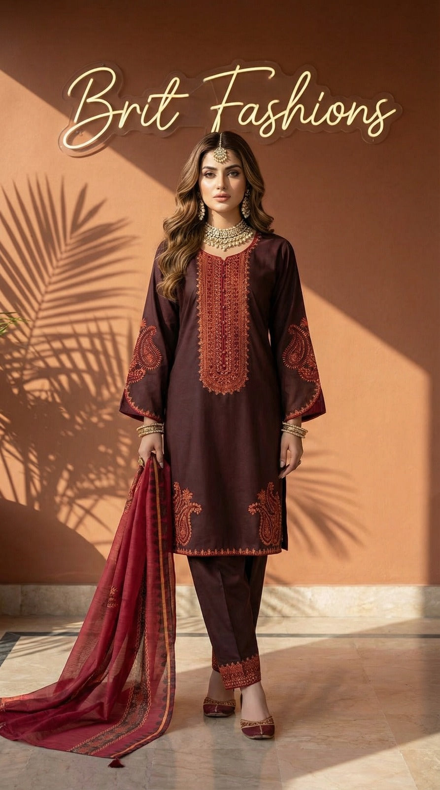 Brit 3 piece luxury linen _81042 Pakistani ladies suit B508