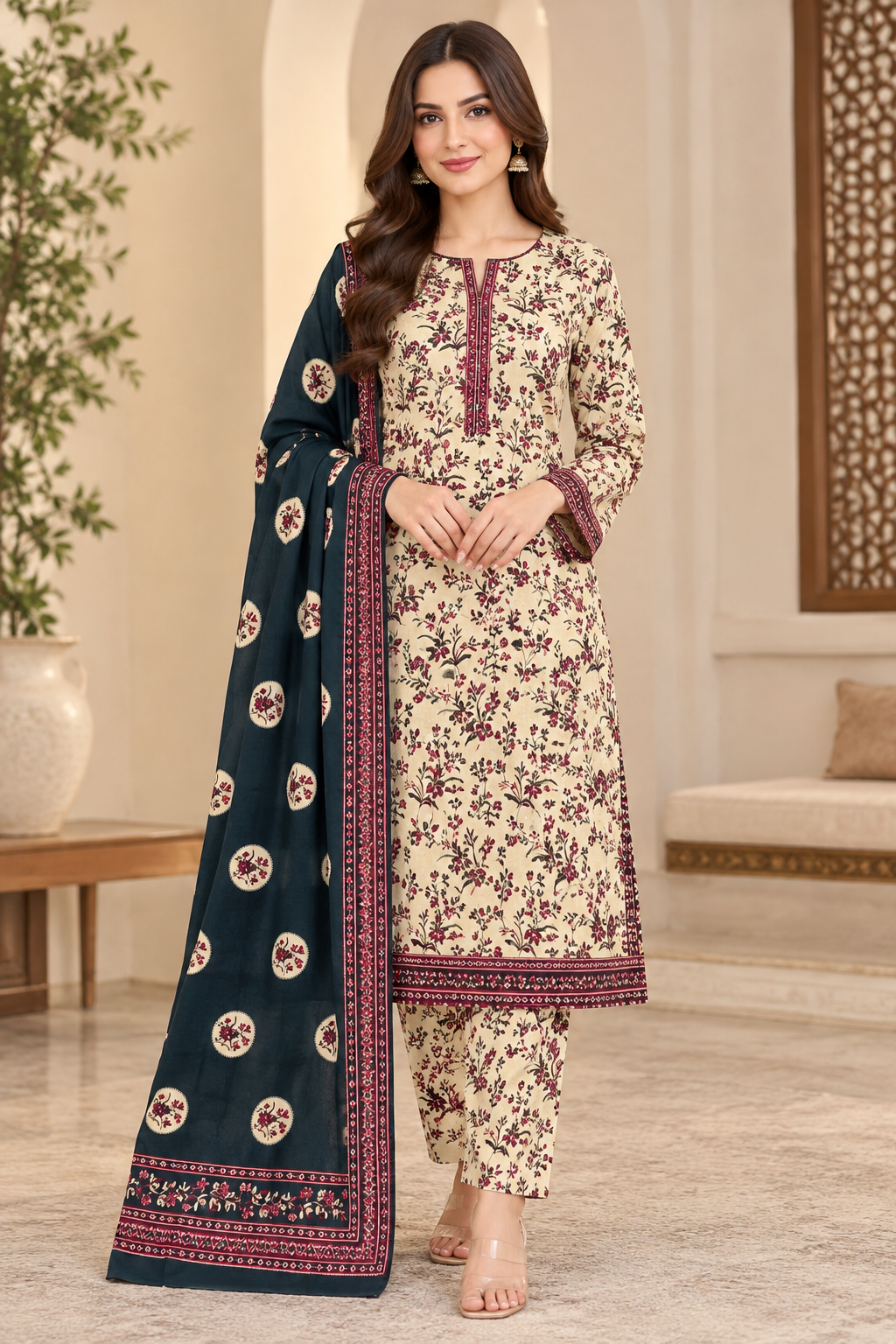 Bin saeed original 3 piece Khadar designer collection  B826