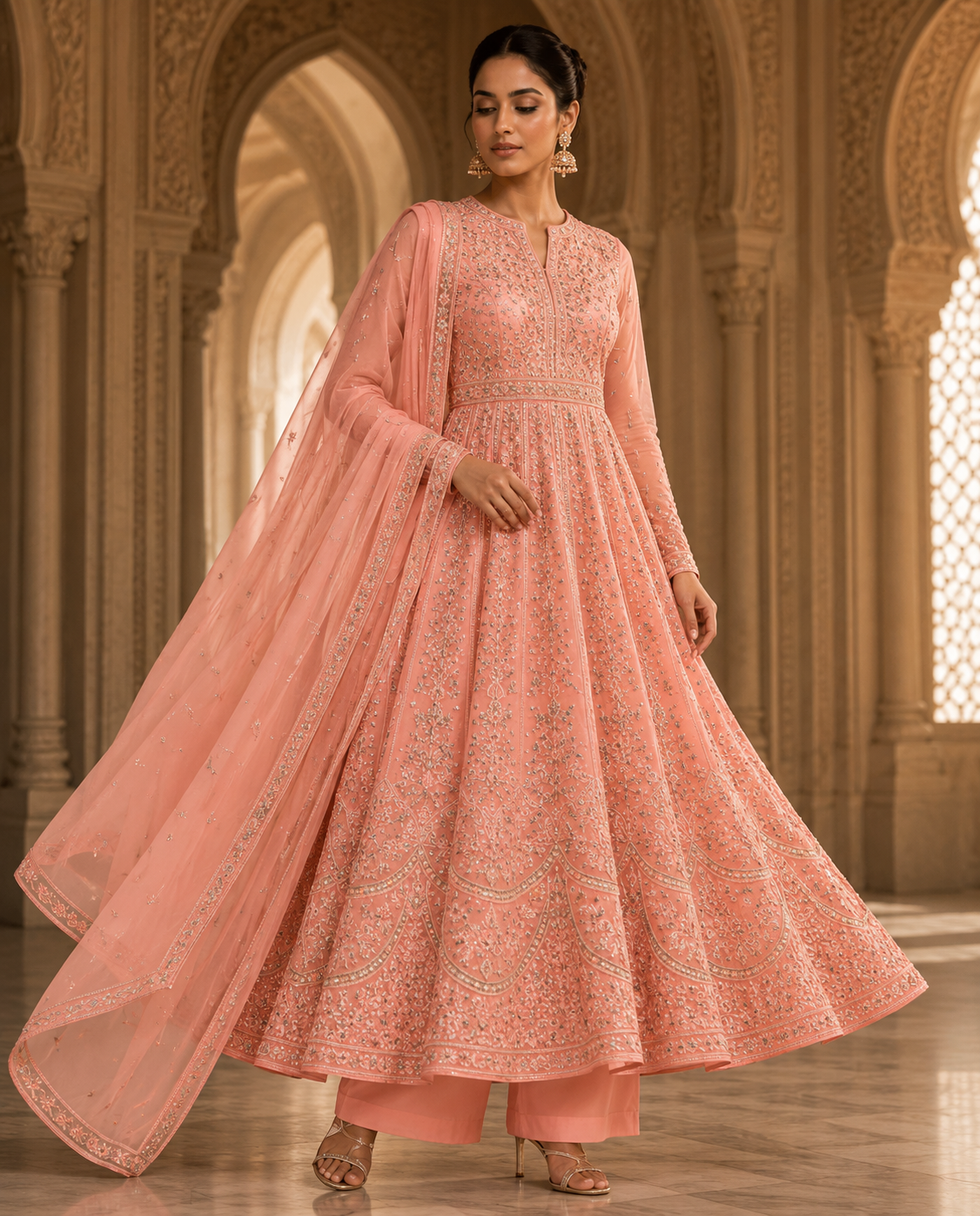 BRIT 3 piece designer Chiffon collection ladies dress B745