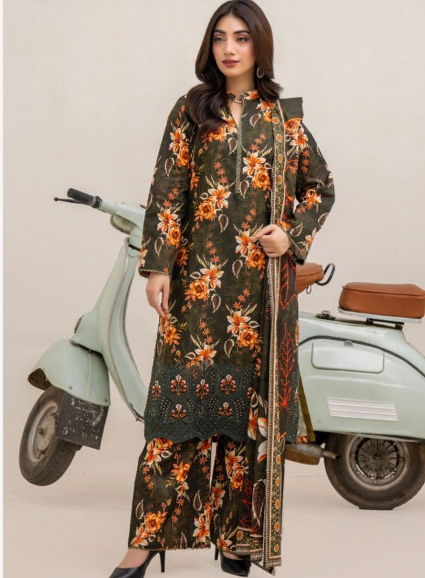 Brit 3 piece lawn collection ladies dress B598