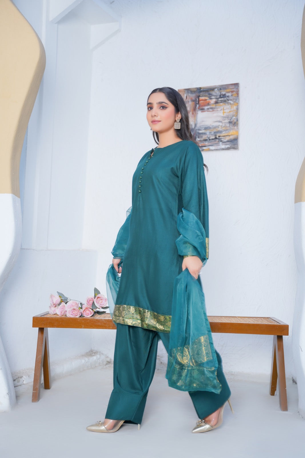 Brit 3 piece Farshi Salwar _100253 ladies suit B146