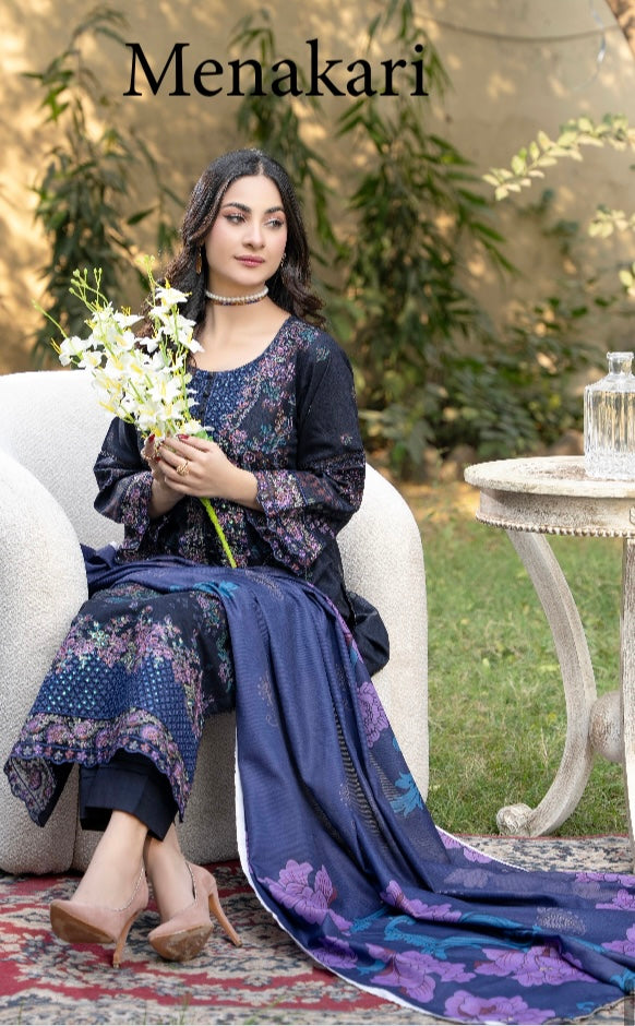 Brit 3 piece luxury Dhanak Pakistani ladies Winter collection suit B410