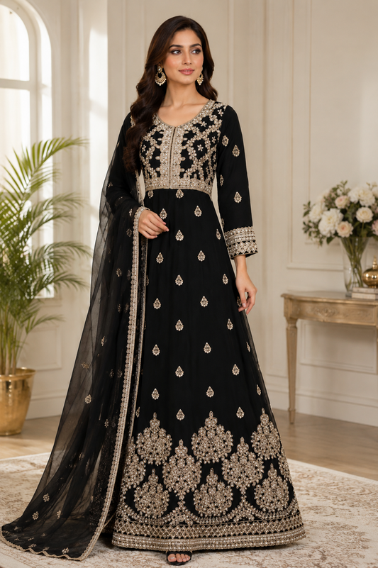 BRIT 3 piece luxury Designer Chiffon ladies Maxi dress B679
