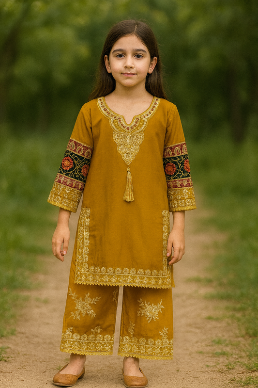 Kids 3 piece chiffon _81042 Pakistani ladies suit B189