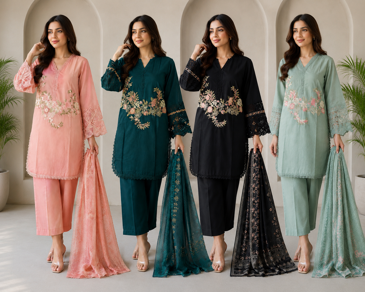 BRIT  3 piece viscose collection ladies dress B731