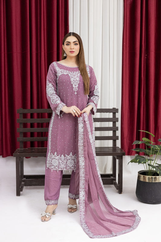 Brit Mother and Daughter 3 piece Chiffon_81037 pink B92