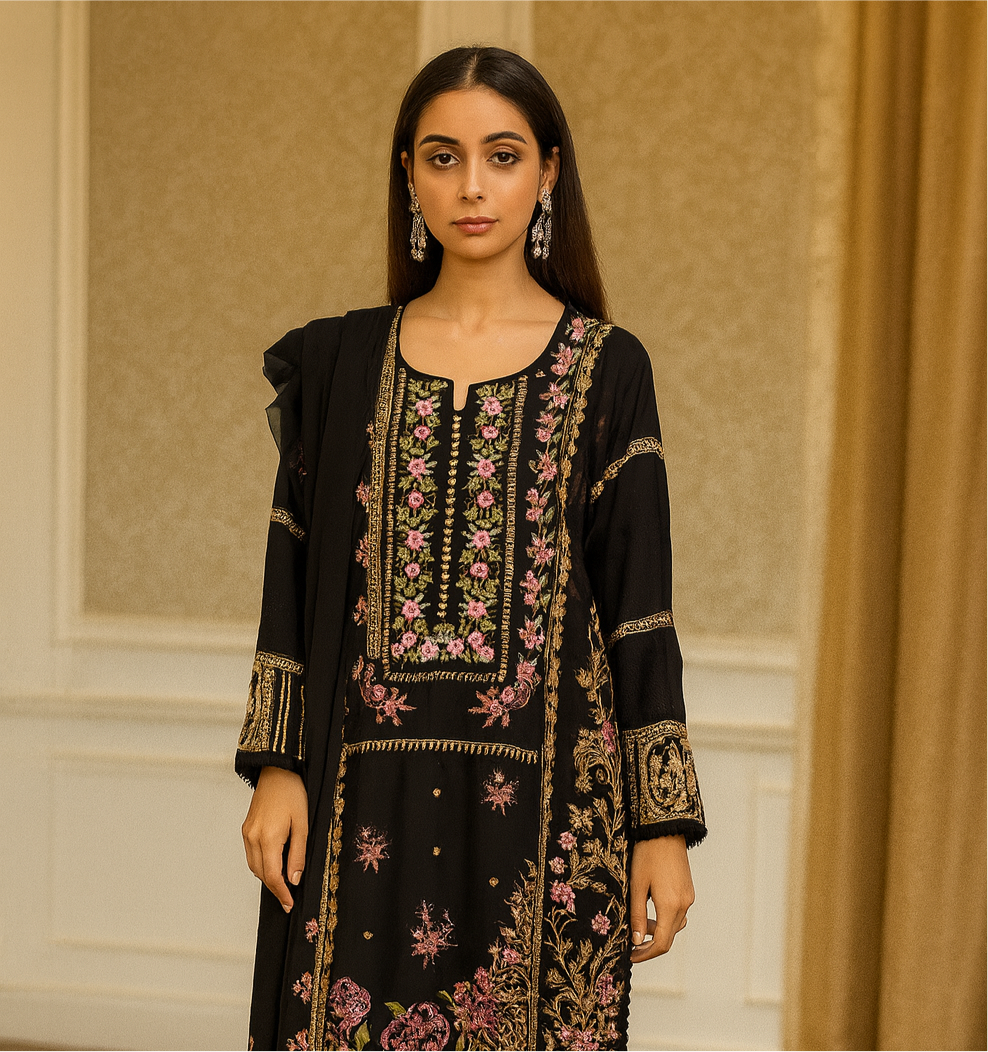 Eash aisha inspired _81042 Pakistani ladies suit black B233