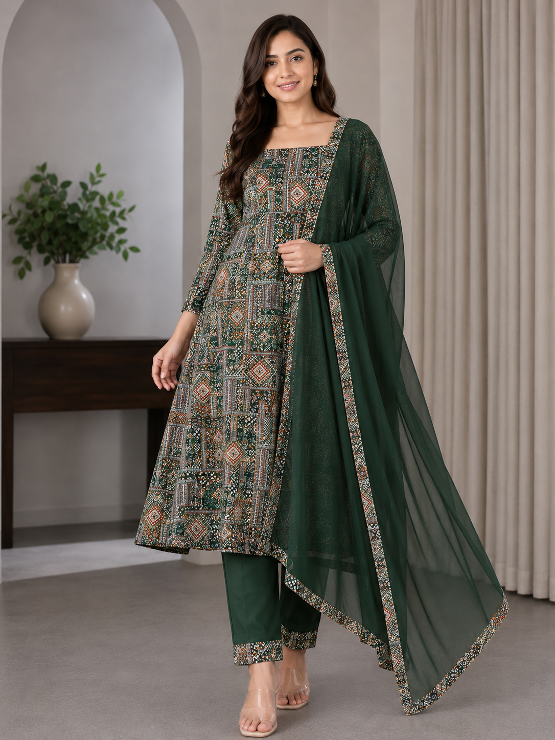 BRIT 3 piece luxury Designer chiffon ladies Maxi dress B693