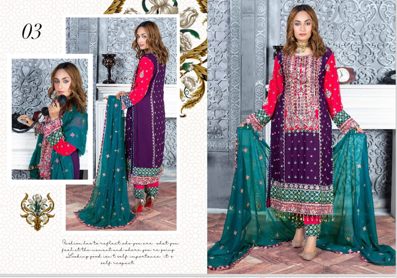 Brit 3 piece lux wedding wear_100197 Pakistani ladies suit B133
