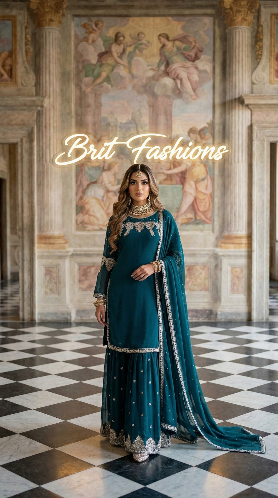 BRIT 3 piece Mother and daughter luxury chiffon _81042 Pakistani ladies suit B516