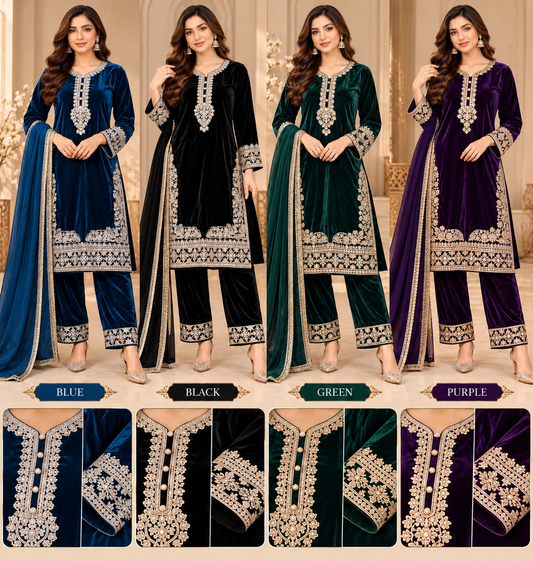BRIT- GL 3 piece velvet designer collection B840