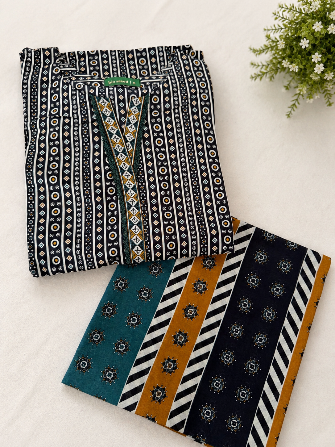 Bin Saeed 3 piece luxury lawn collection ladies dress B647