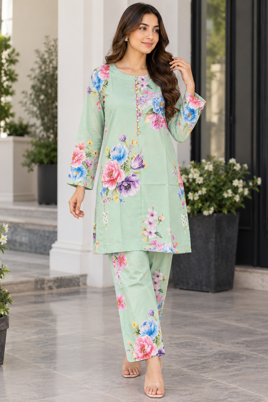 BRIT 2 piece silk  collection ladies dress B762