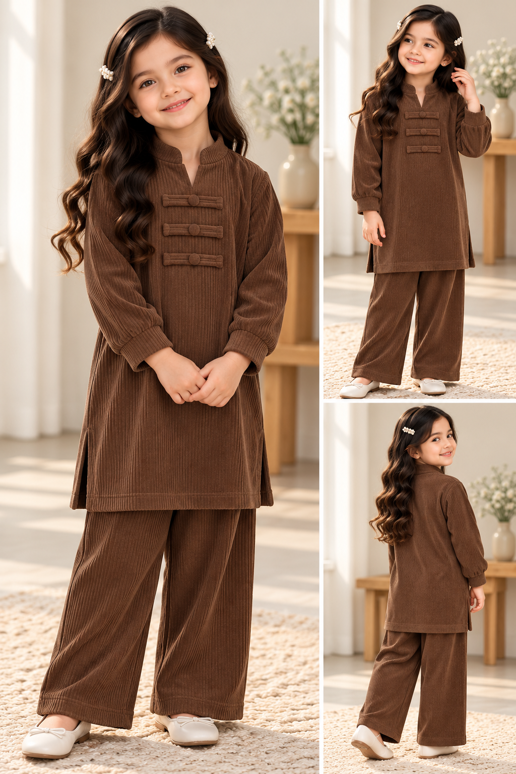 Kids 2 piece modest wear cord winter collection B811