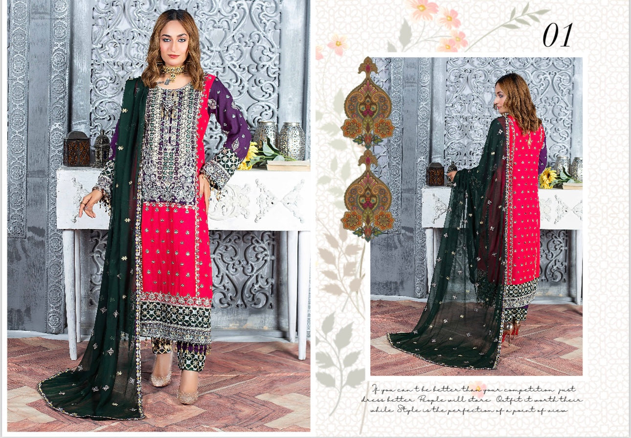 Brit 3 piece lux wedding wear_100196 Pakistani ladies suit B133