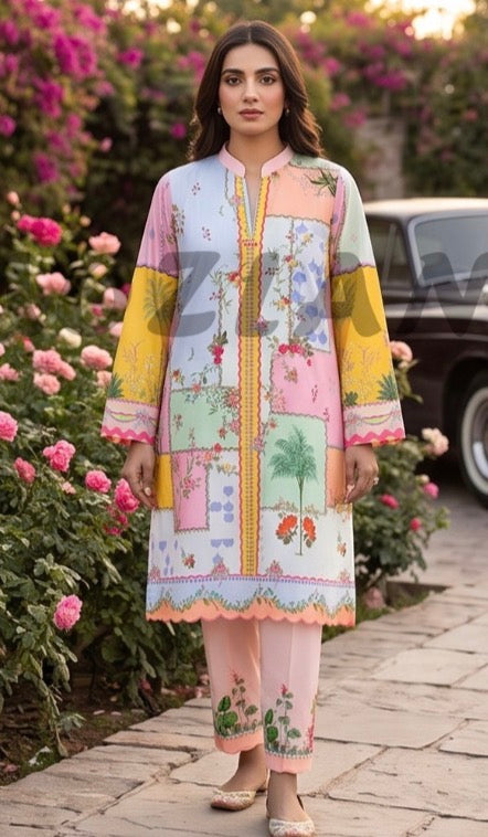 BRIT 2 piece luxury lawn collection ladies dress B668