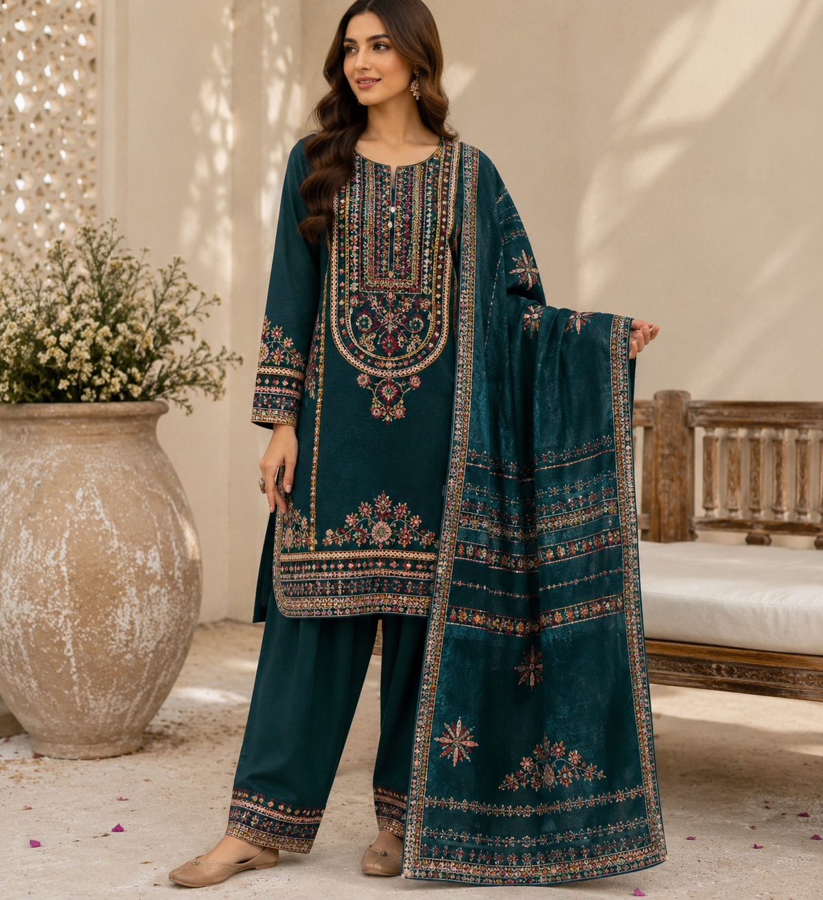 BRIT 3 piece luxury cotton  ladies dress B662