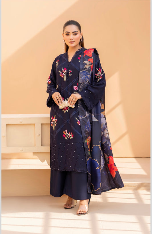 Brit NORE 3 piece luxury Dhanak _81042 Pakistani ladies suit R316