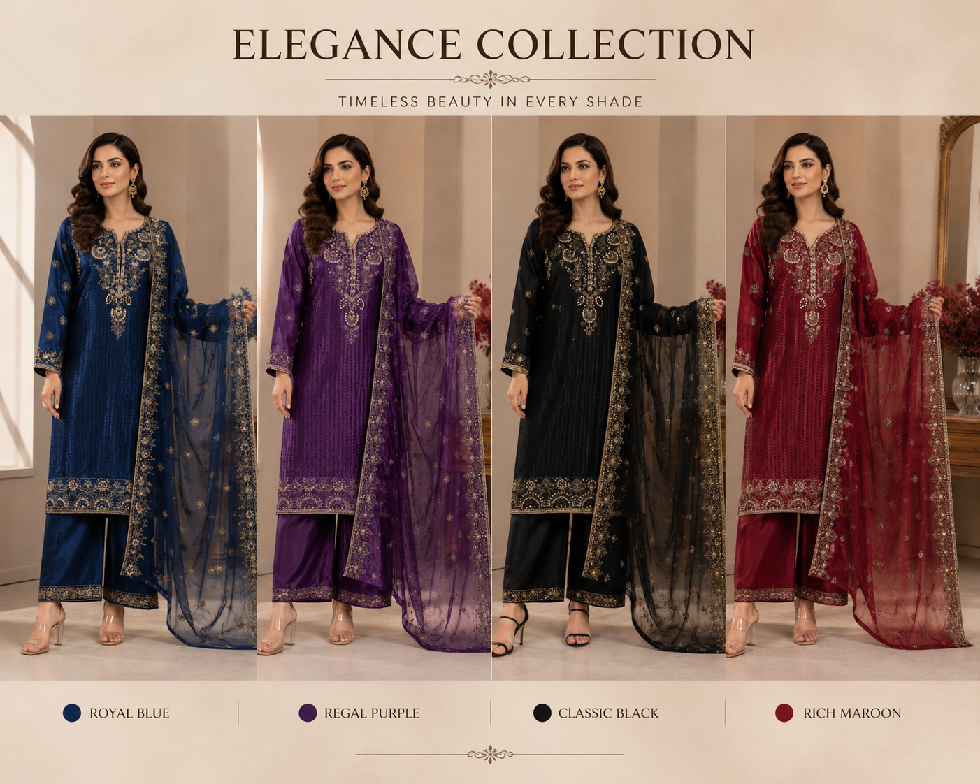Brit 3 piece luxury silk ladie dress B693