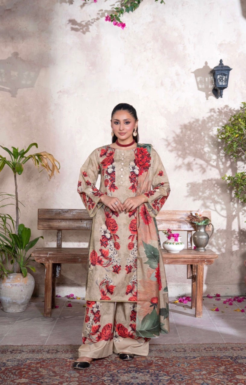 Rangz original 3 piece luxury lawn collection ladies dress B641