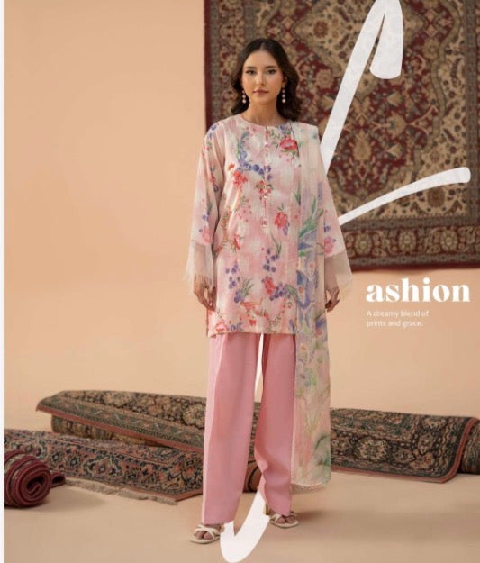 JESMINE INSPIRED 3 piece luxury lawn collection ladies dress B669