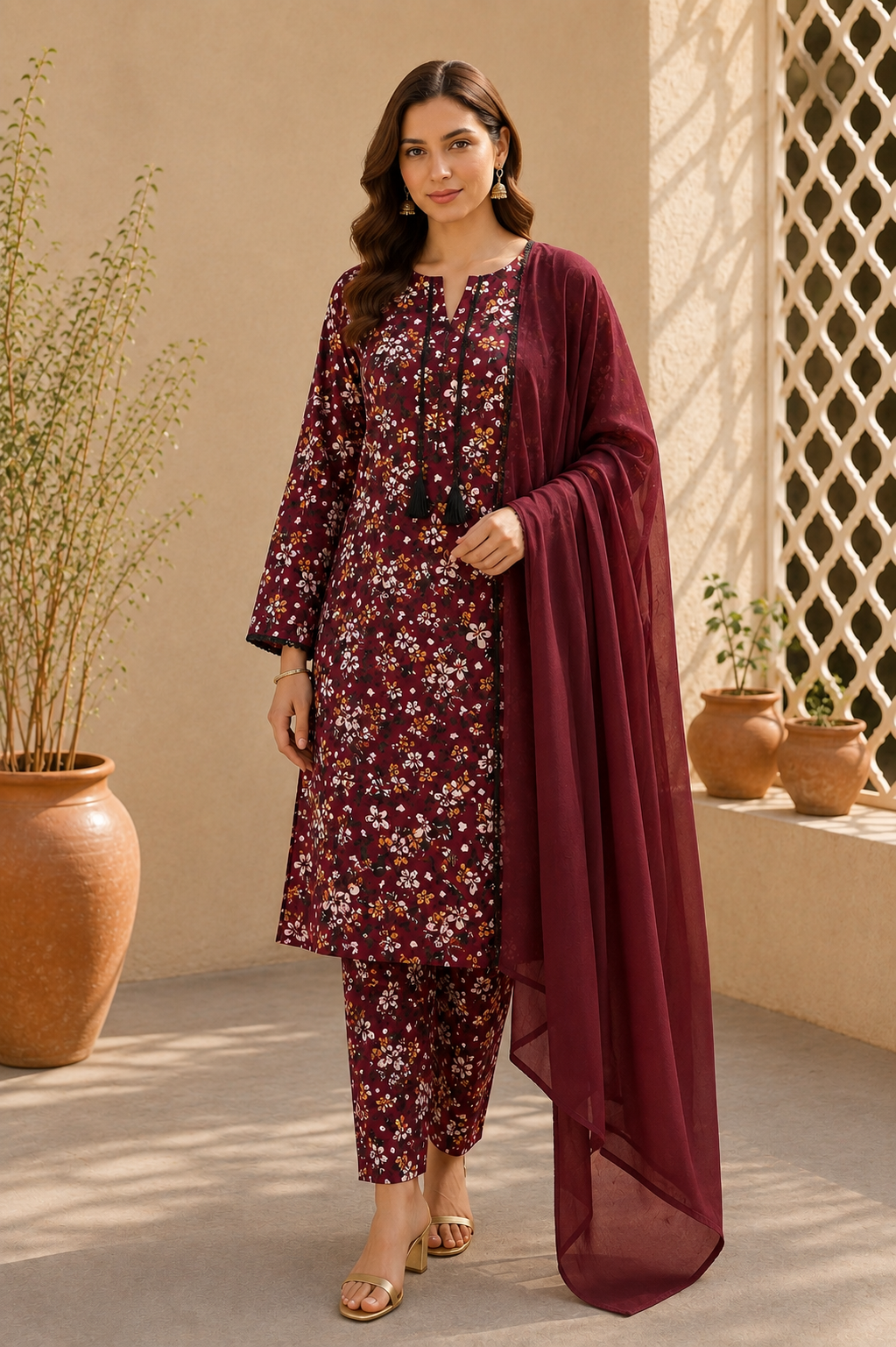 Brit 3 piece linen ladies dress B704