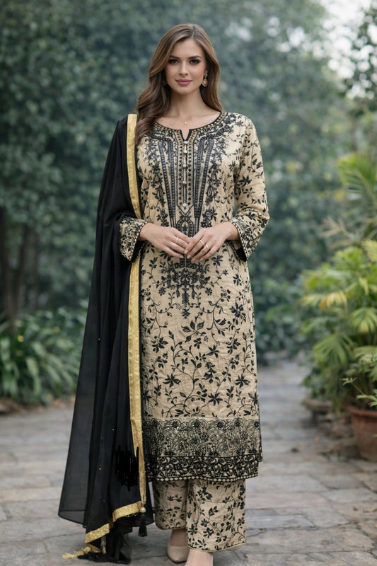 Brit 3 piece khadar Pakistani ladies Winter collection suit B400