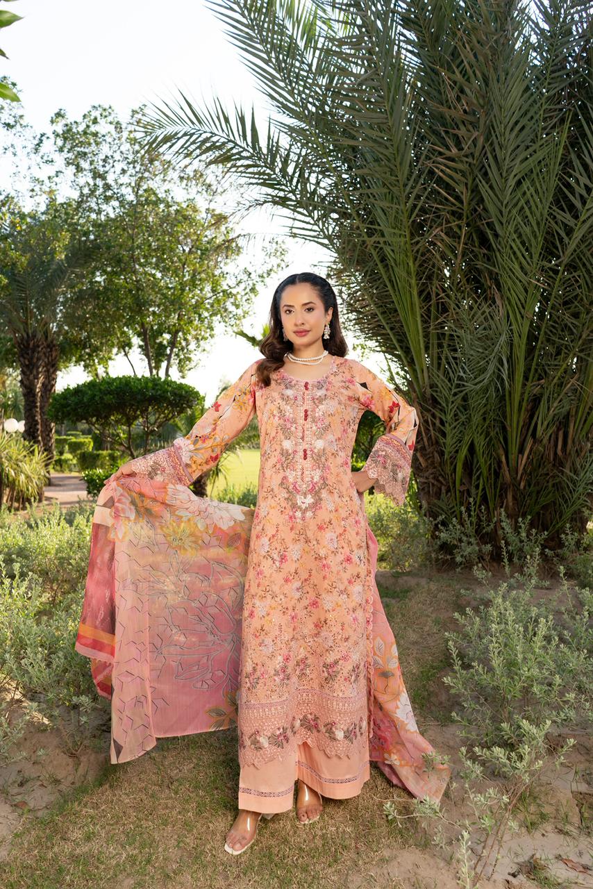 Munira 3 piece ladies Printed Lawn collection B575