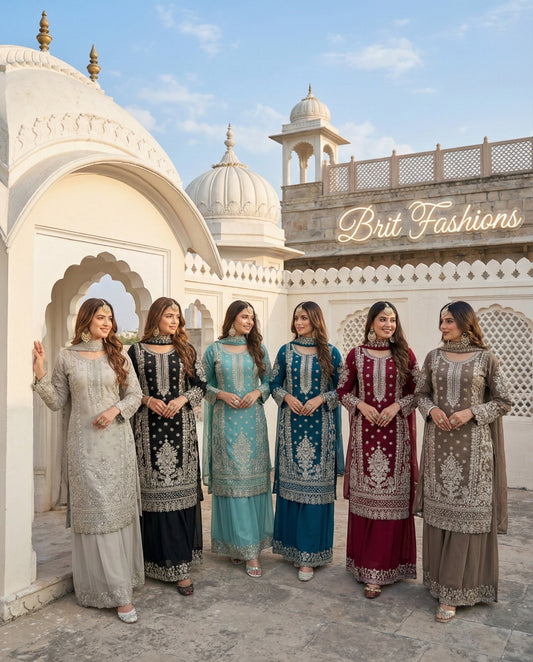 Mother and daughter 3 piece luxury chiffon _81042 Pakistani ladies suit B507