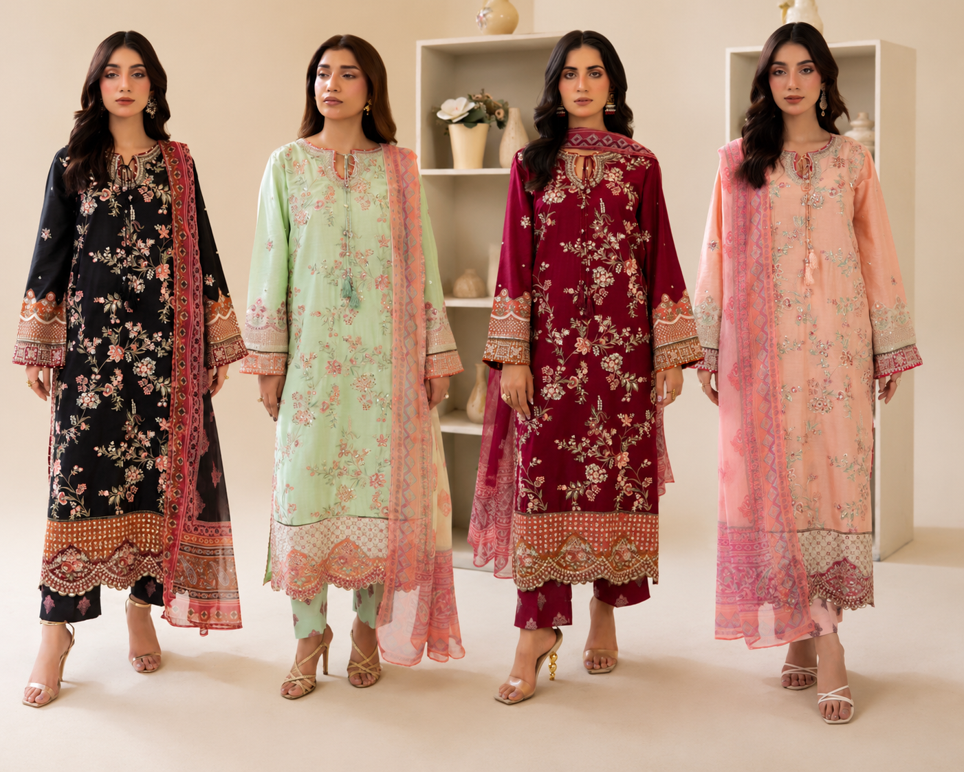 ETHNC 3 piece luxury Designer Lawn ladies dress B664
