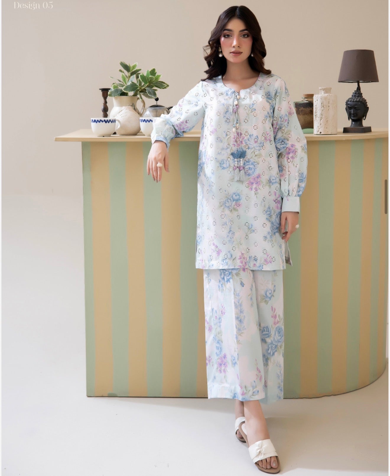 Adan Liba’s  2 piece luxury Lawn cord set collection ladies dress B658
