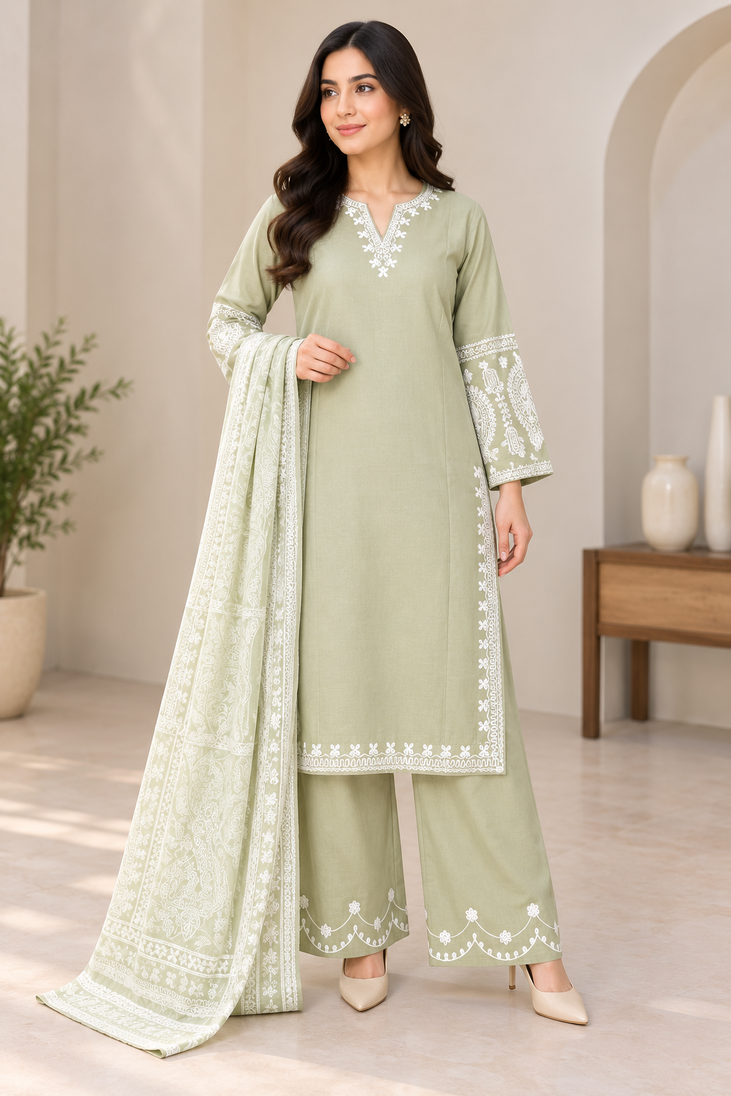 ETHNIC inspired GL 3 piece Viscose collection  dress B789