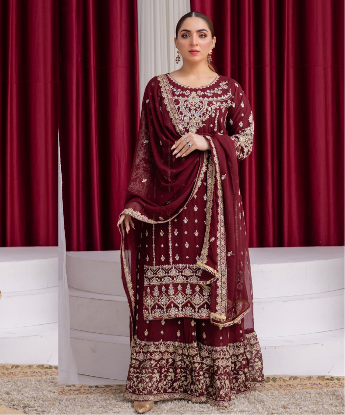 Brit 3 piece luxury chiffon_81042 Pakistani ladies suit B193
