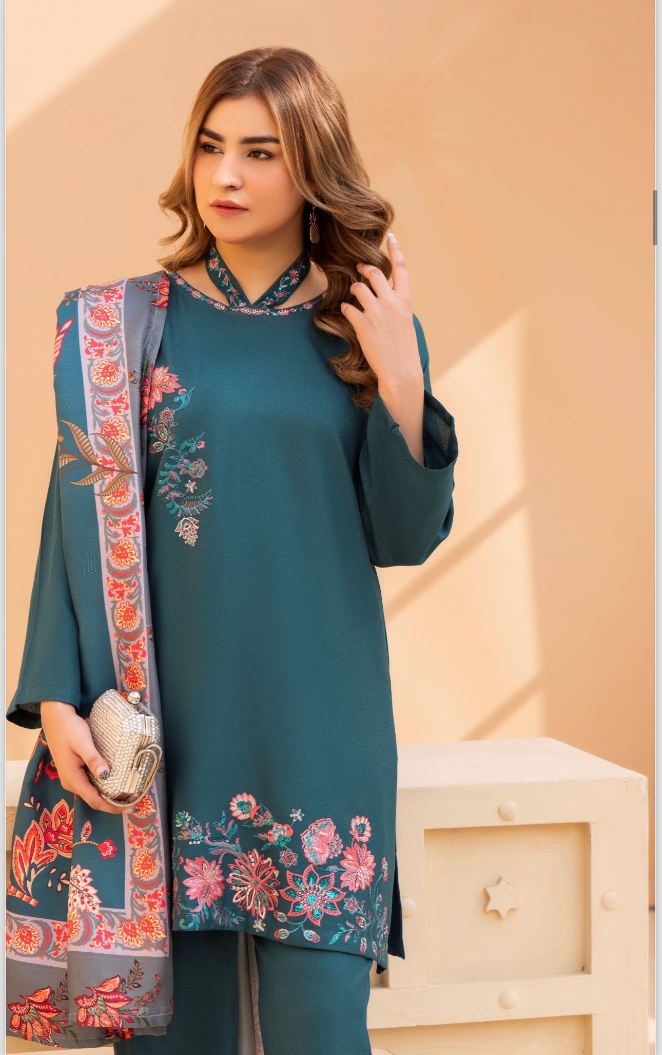 Brit NORE 3 piece luxury Dhanak _81042 Pakistani ladies suit R316