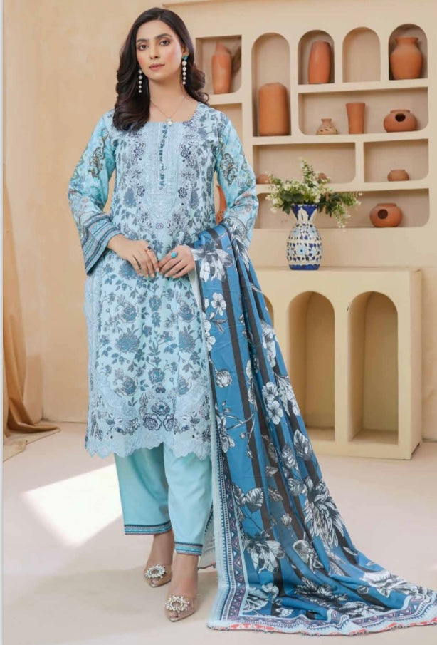 Brit 3 piece Dhanak Pakistani ladies Winter collection suit B409