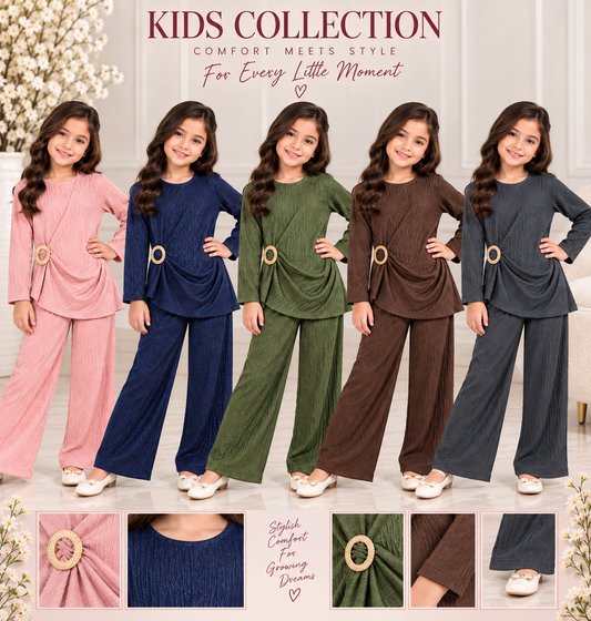 Kids 2 piece modest wear cord collection B787