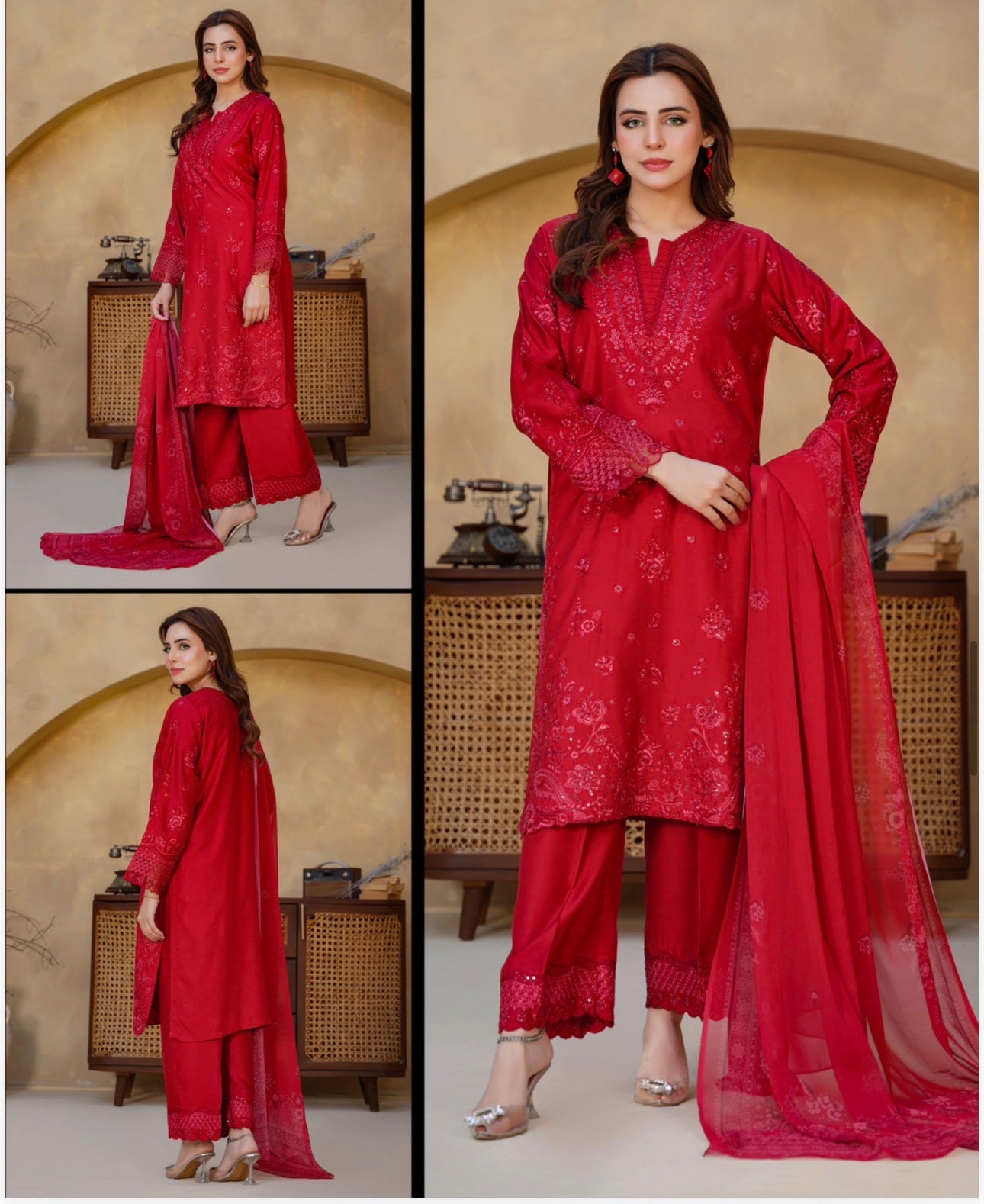 Jasmine 3 piece Viscouse fabric_81042 Pakistani ladies suit B511