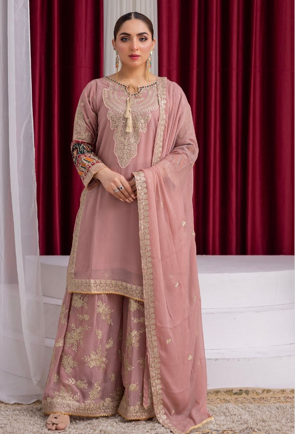 Brit 3 piece luxury chiffon_81042 Pakistani ladies suit B189