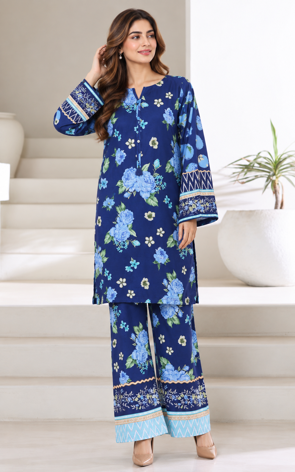 Sada Bhar 2 piece slub khadar designer collection B817