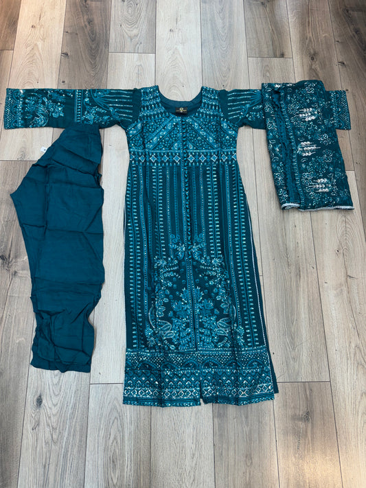 Brit 3 piece luxury chiffon Maxi_81042 Pakistani ladies suit B255
