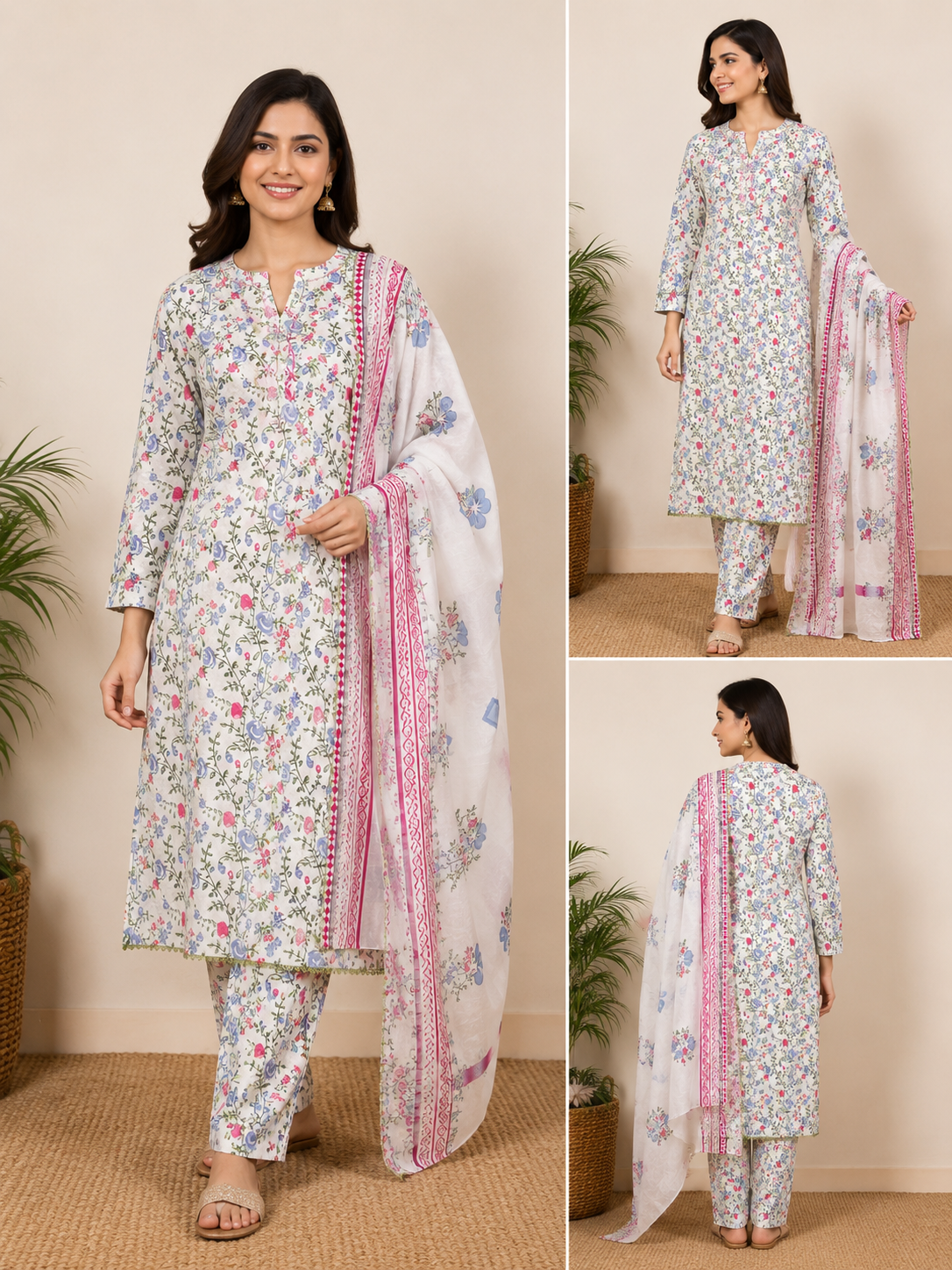 M print inspired 3 piece  luxury lawn_81042 Pakistani ladies suit B631