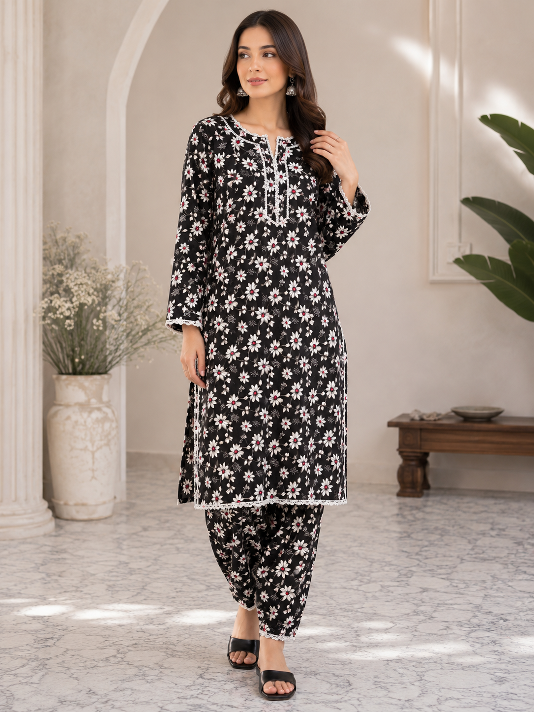 Brit 2 piece luxury cord set lawn ladies dress B643